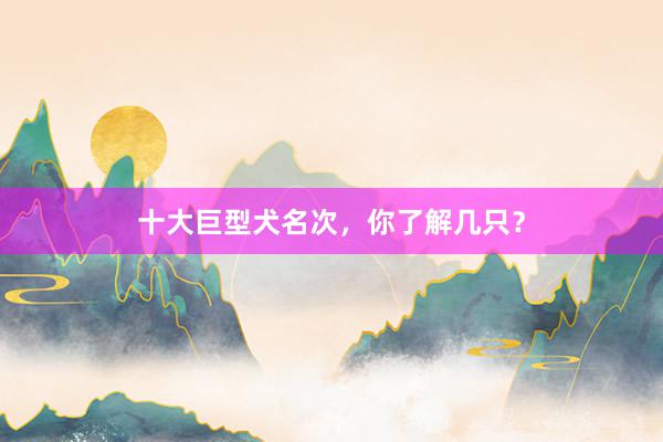 十大巨型犬名次，你了解几只？